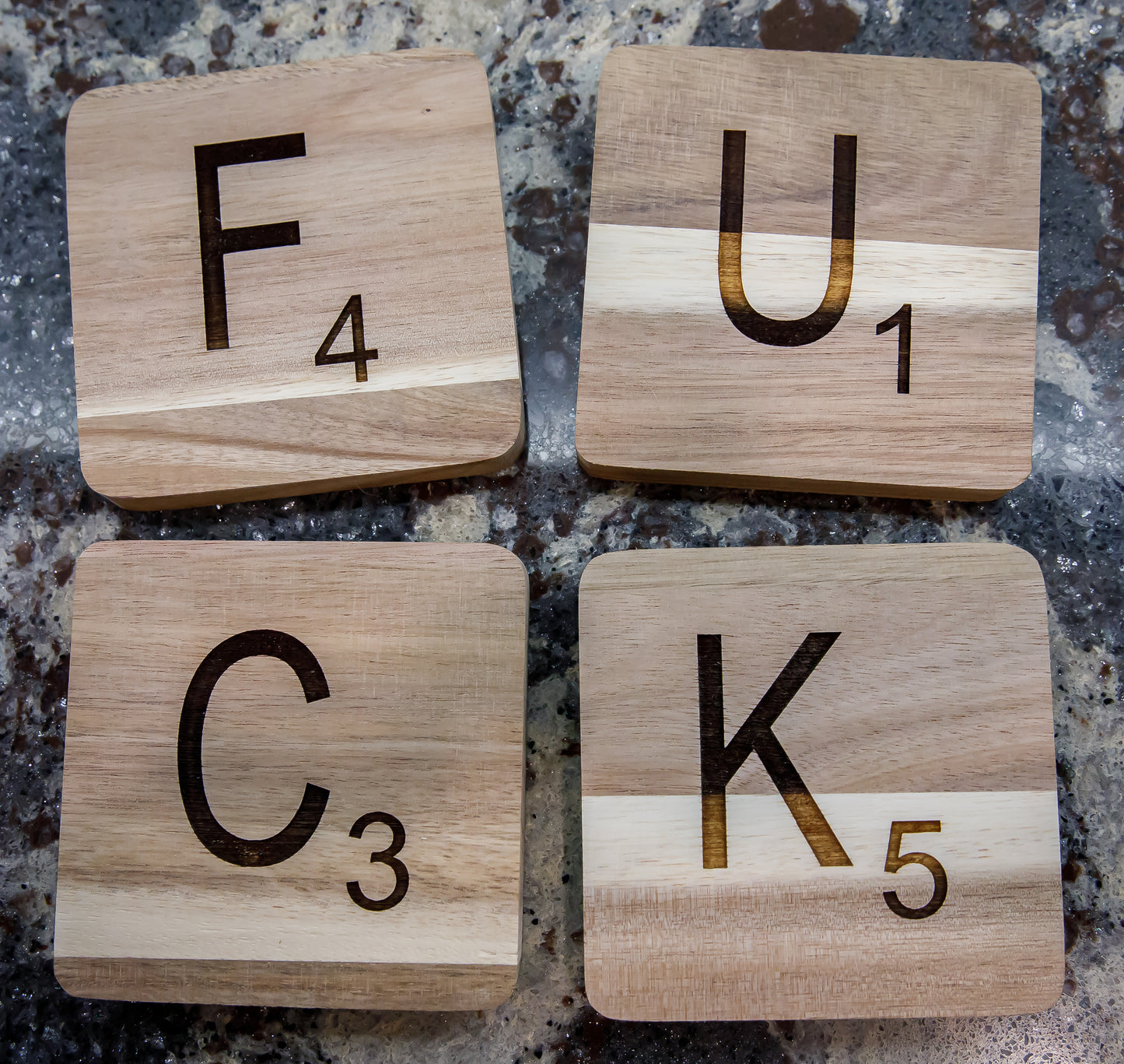 Wood Letter Coasters!