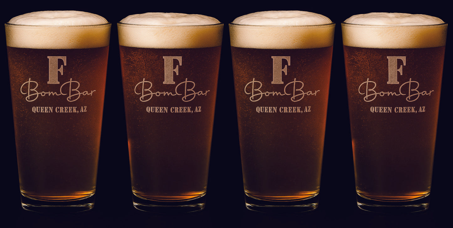The F BomBar Pint Glass