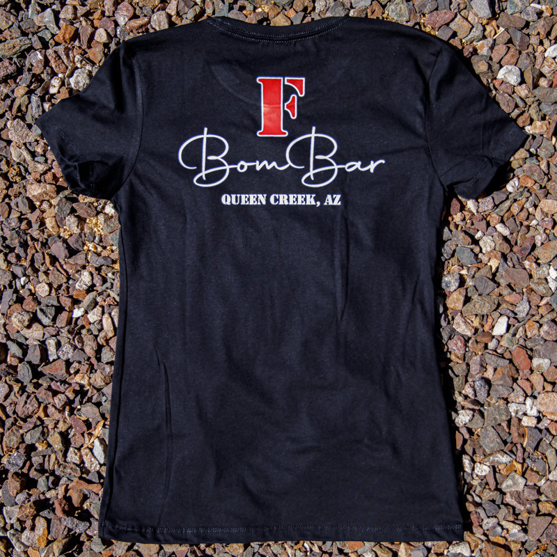 Ladies F Bombar T-Shirt Black - Back View