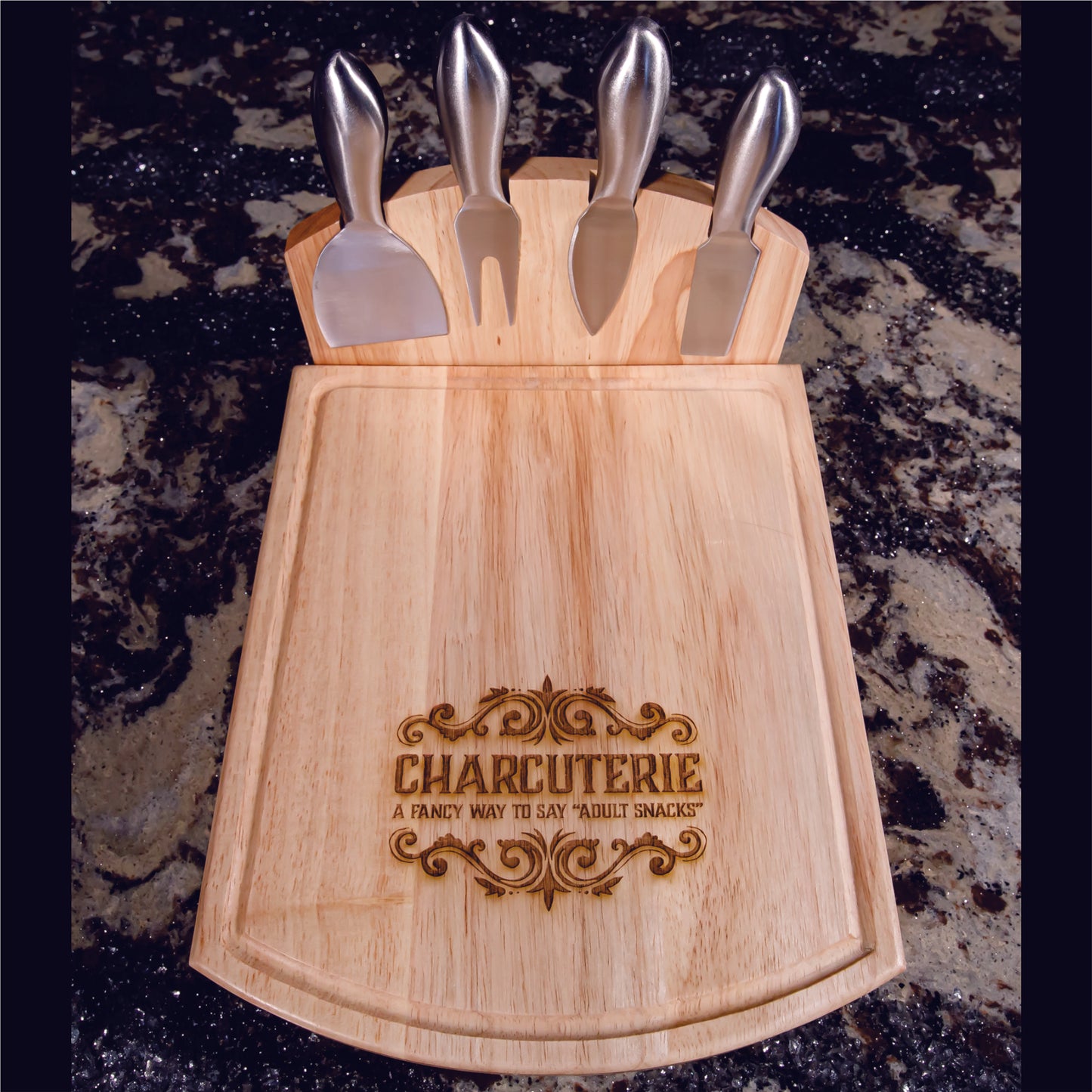 Swing-A-Way Foldable Cheese Set with 4 Stainless Steel Tools