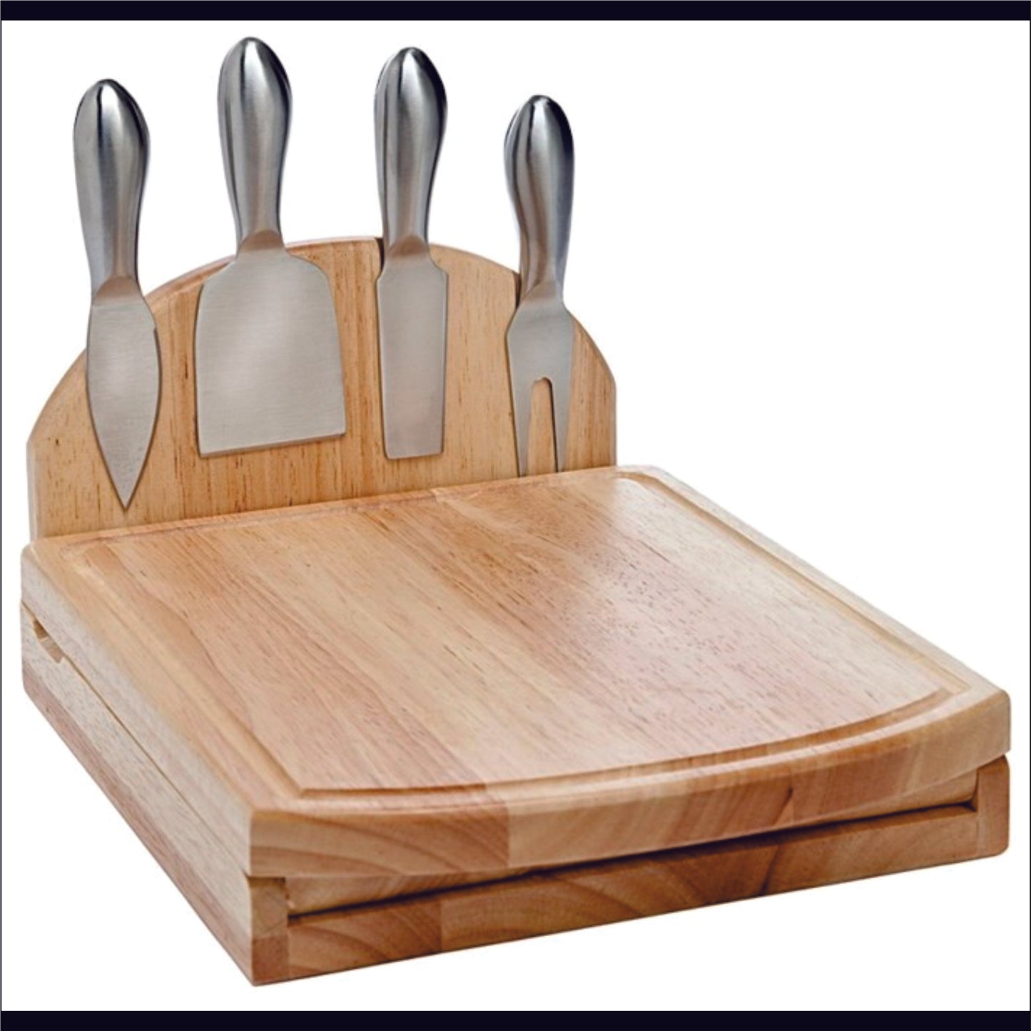 Swing-A-Way Foldable Cheese Set with 4 Stainless Steel Tools