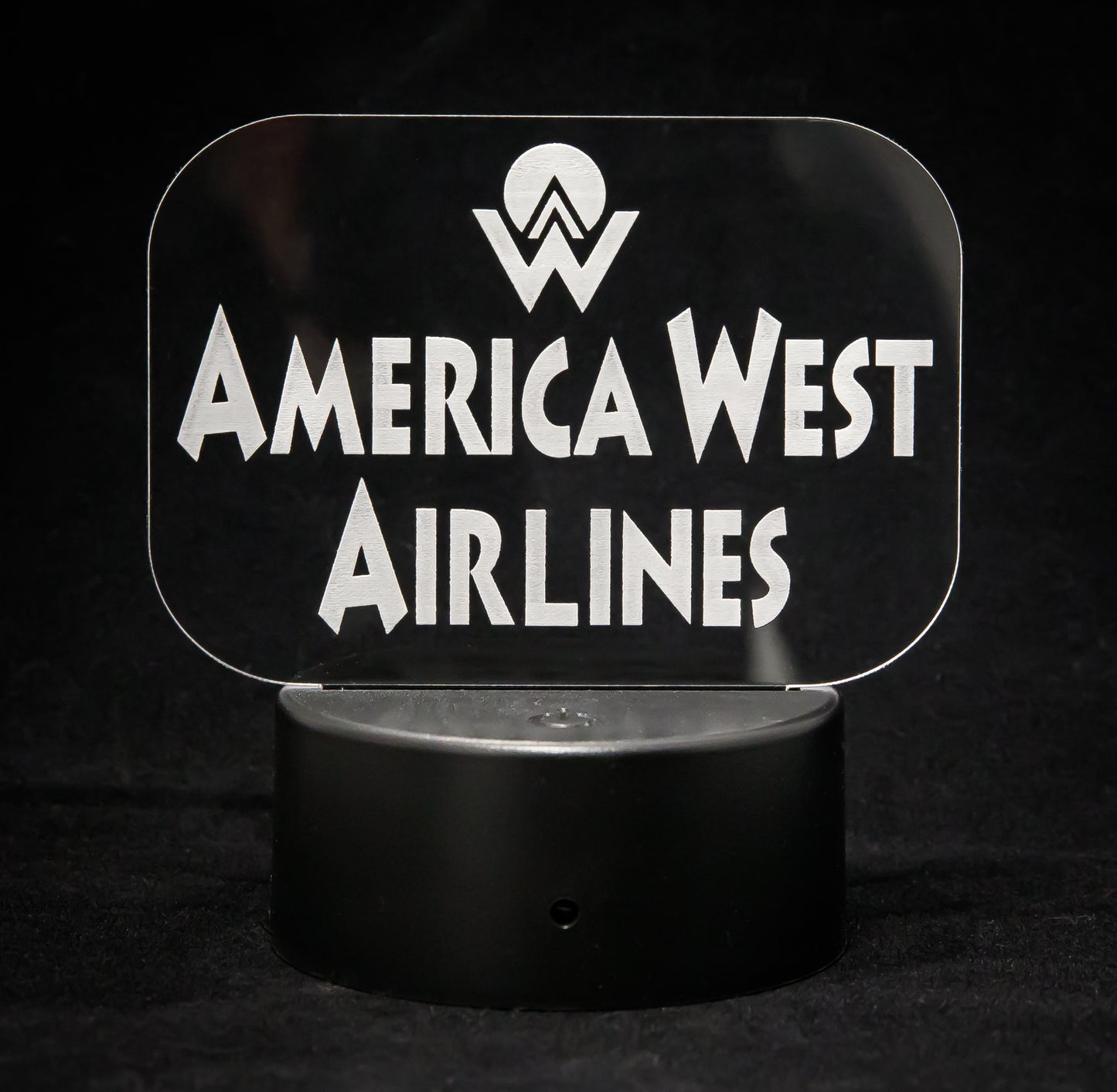 America West Logo Light Up Acrylic Desk Sign