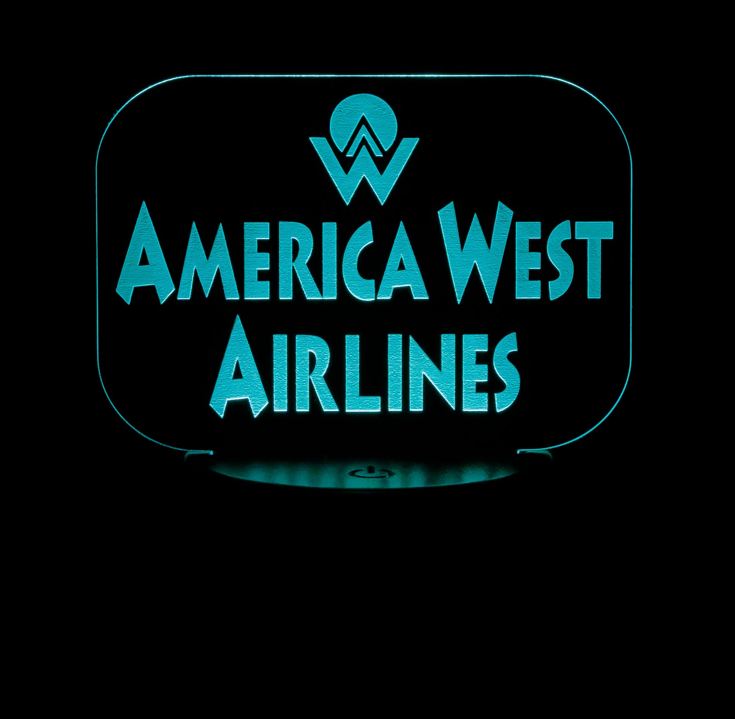 America West Logo Light Up Acrylic Desk Sign