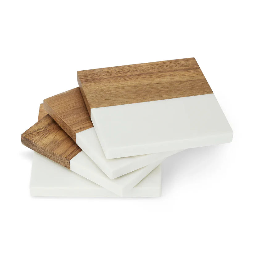 Marble Coaster Set - 4 Piece + Display Base