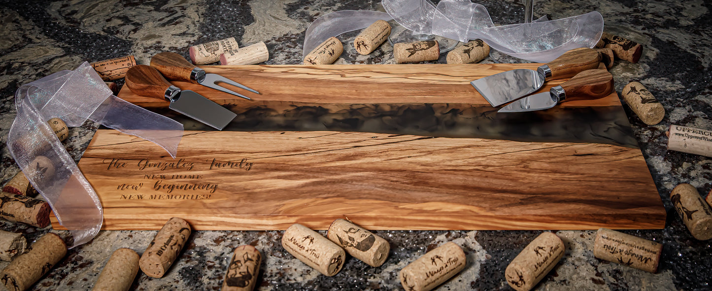 Black River Olive Wood/Resin Charcuterie Board