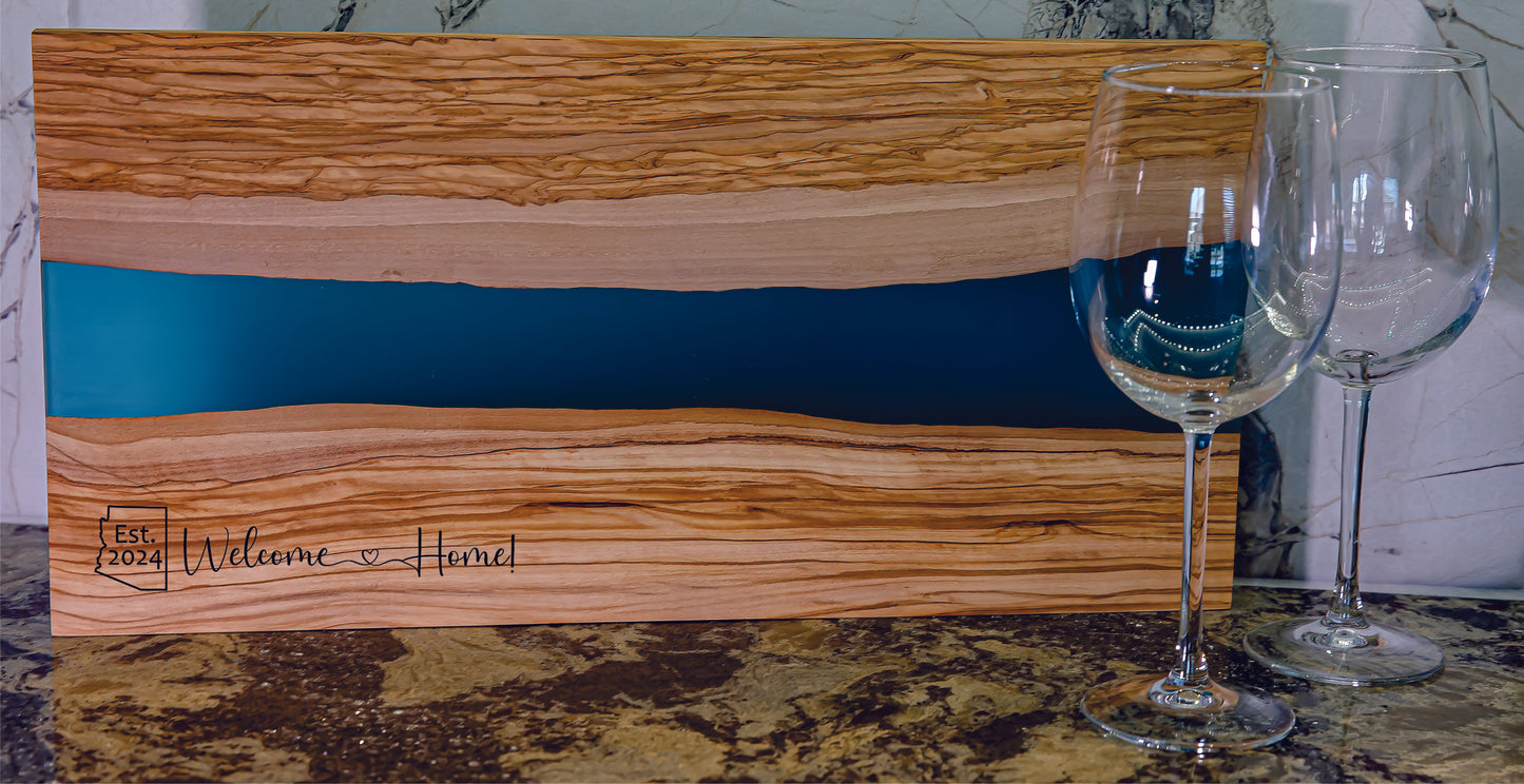 Black River Olive Wood/Resin Charcuterie Board