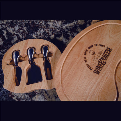 Deluxe Wine & Cheese Set with 6 Stainless Steel Tools