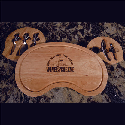 Deluxe Wine & Cheese Set with 6 Stainless Steel Tools