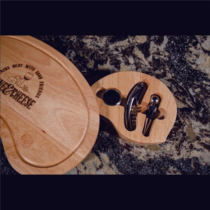 Deluxe Wine & Cheese Set with 6 Stainless Steel Tools