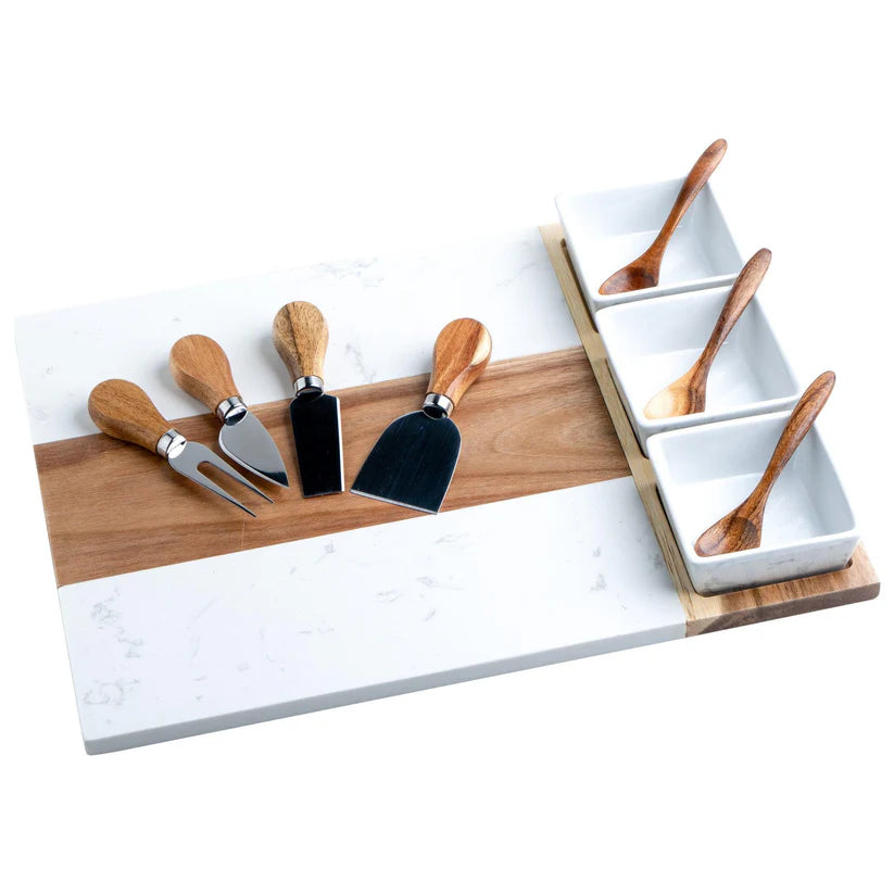 Marble Charcuterie Board Set - 11 Piece