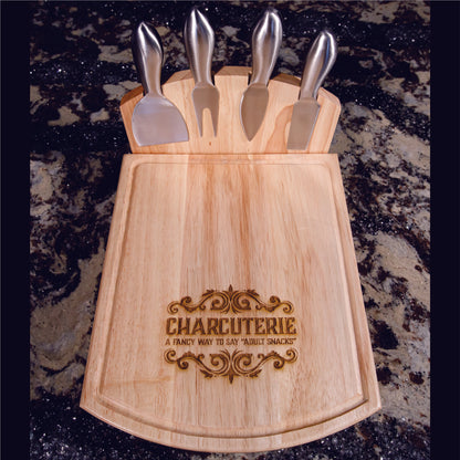 Swing-A-Way Foldable Cheese Set with 4 Stainless Steel Tools