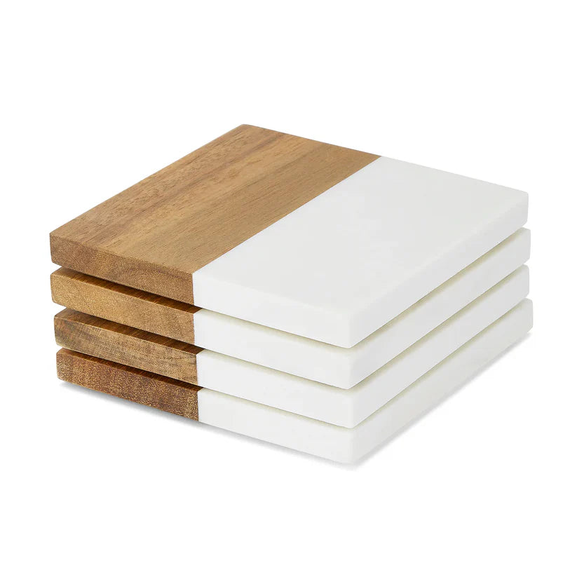 Marble Coaster Set - 4 Piece + Display Base