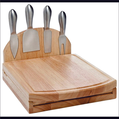 Swing-A-Way Foldable Cheese Set with 4 Stainless Steel Tools